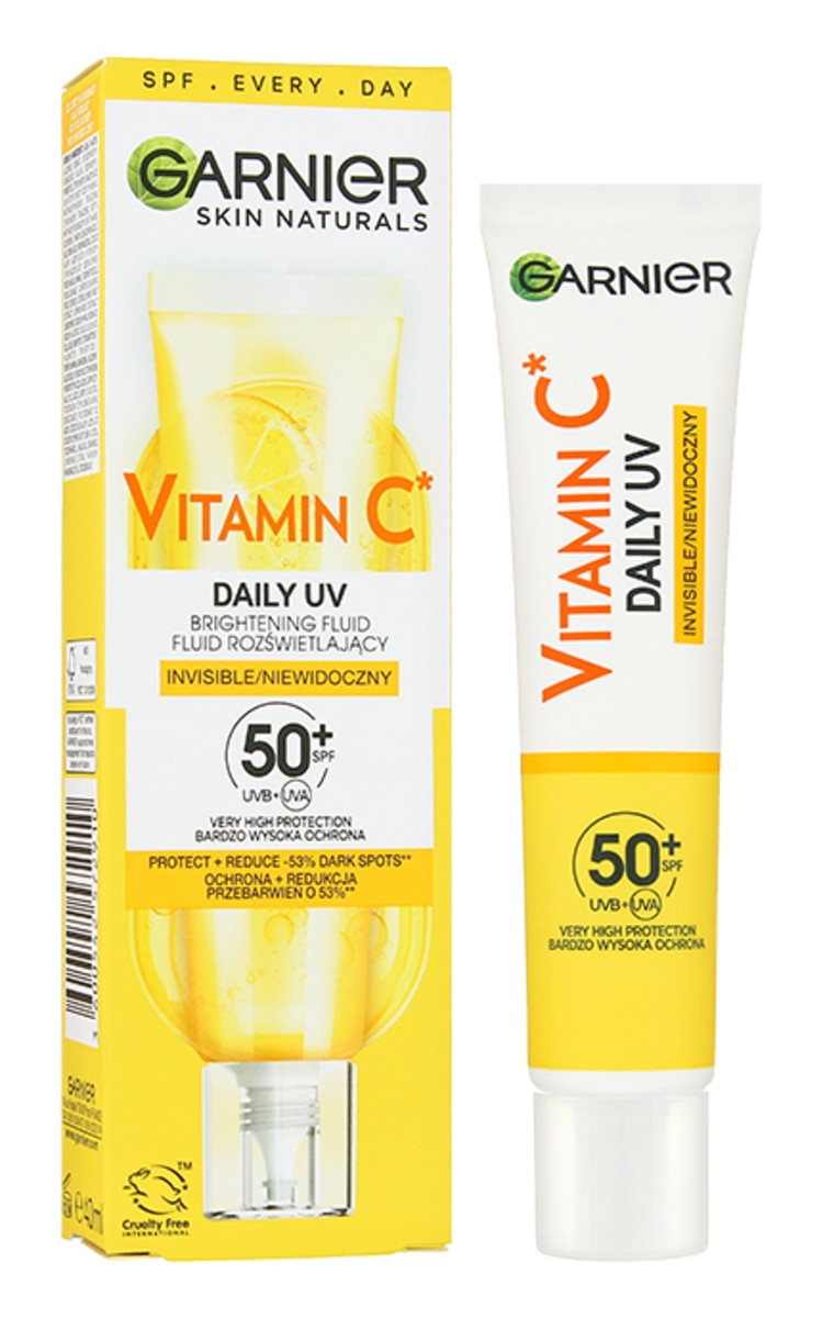 GARNIER GARNIER Vitamin C Invisible UV fluīds ar SPF50+, nemanāms uz ādas, 40ml 40 ml