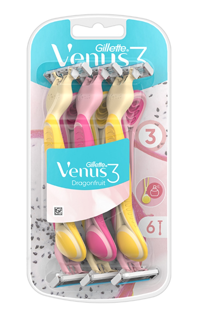 GILLETTE GILLETTE Venus3 Dragonfruit vienreizējie sieviešu skuvekļi, 6gab. 6 gab.