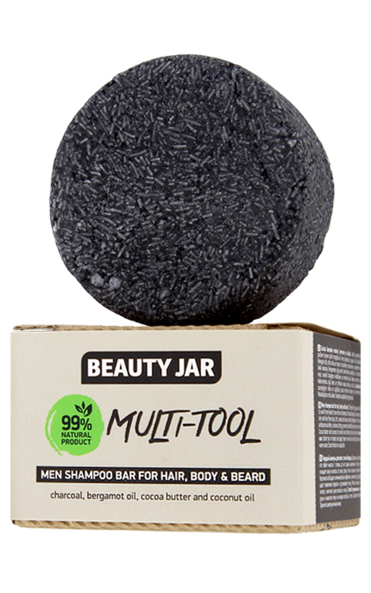 BEAUTY JAR BEAUTY JAR Multi-Tool cietais šampūns vīriešiem, matiem, ķermenim un bārdai, 60g