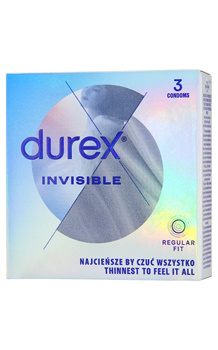 DUREX DUREX Invisible prezervatīvi, 3gab. 3 gab.