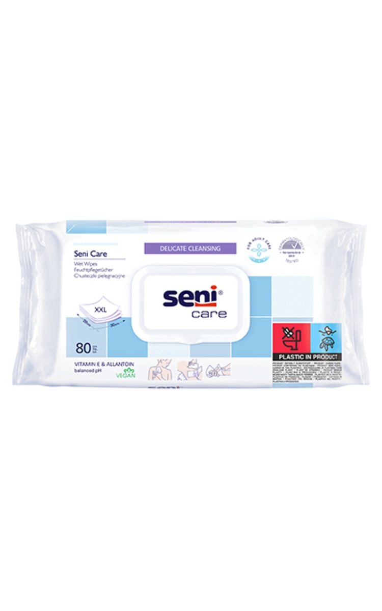 SENI SENI CARE XXL влажные салфетки с колпачком, 80шт.