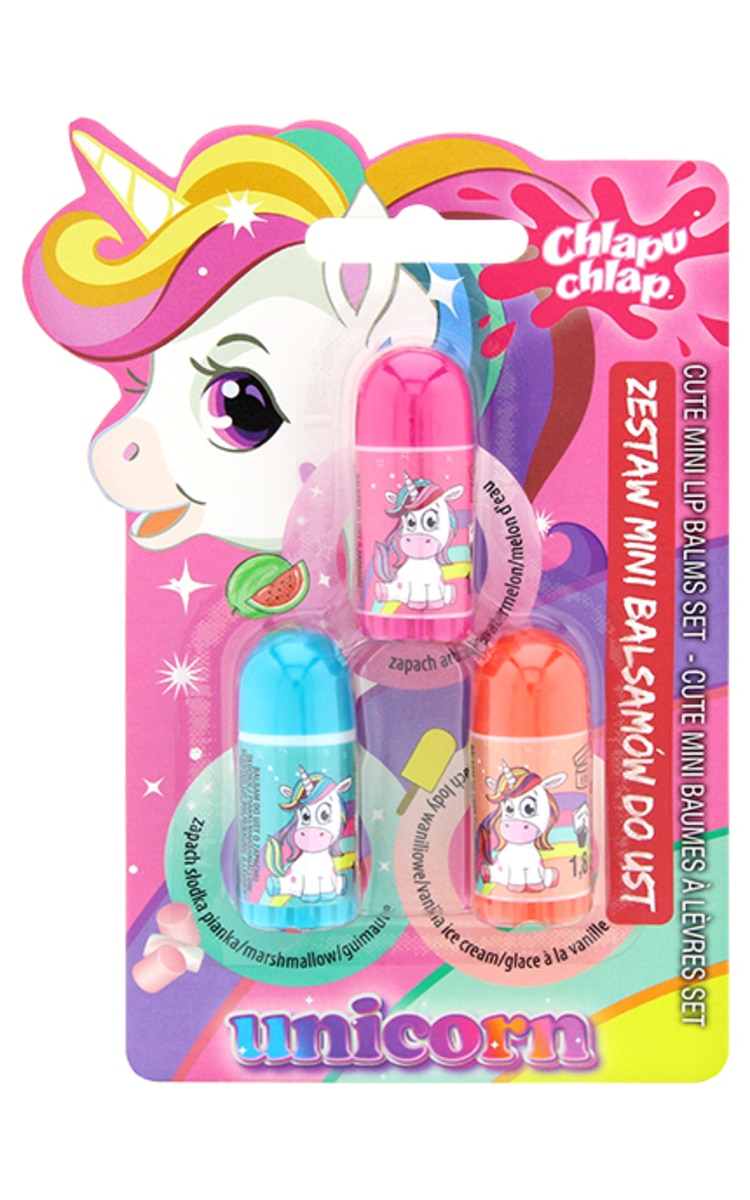 CHLAPU CHLAP CHLAPU CHLAP Unicorn комплект бальзамов для губ, 3x1.8г