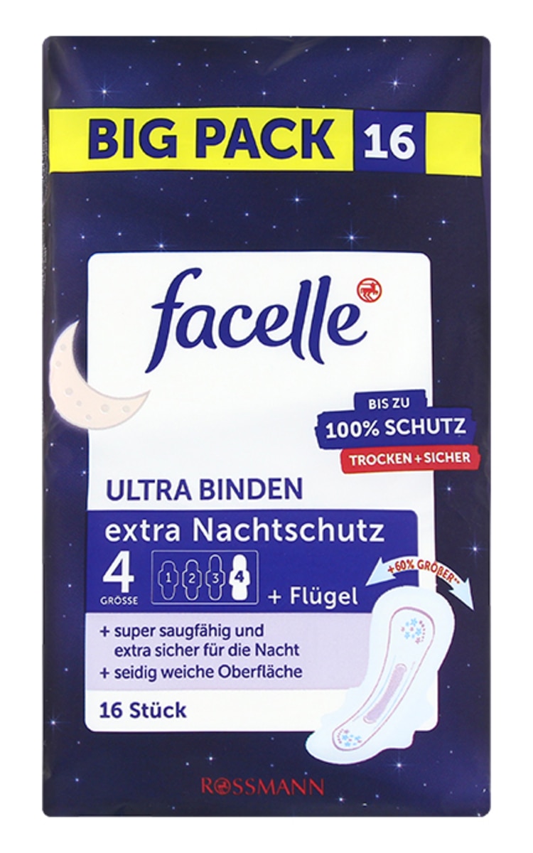 FACELLE FACELLE Ultra Night higiēniskās paketes, 16gab. 16 gab.