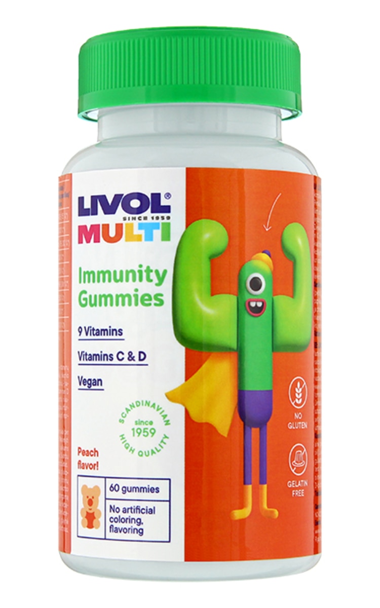 LIVOL LIVOL Multi Immunity Vegan košļājamās pastilas, 60gab.