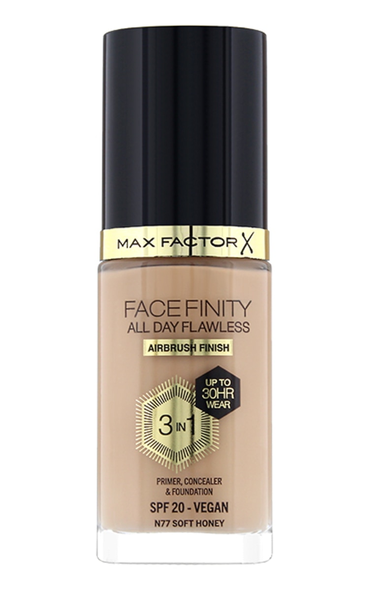 MAXFACTOR MAXFACTOR Facefinity All Day Flawless 3in1 tonālais krēms, N77 Soft Honey, 30ml Soft Honey