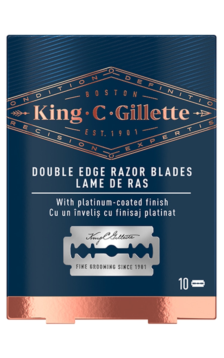 GILLETTE KING C.GILLETTE Double Edge Razor Blades двусторонние лезвия для бритья, 10шт. 10 шт
