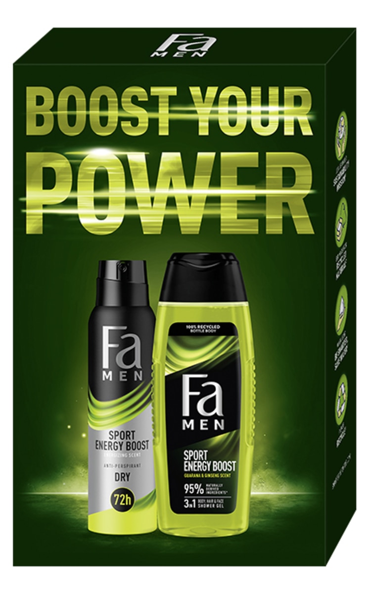 FA FA MEN Sport Energy Boost dāvanu komplekts vīriešiem 1 gab.