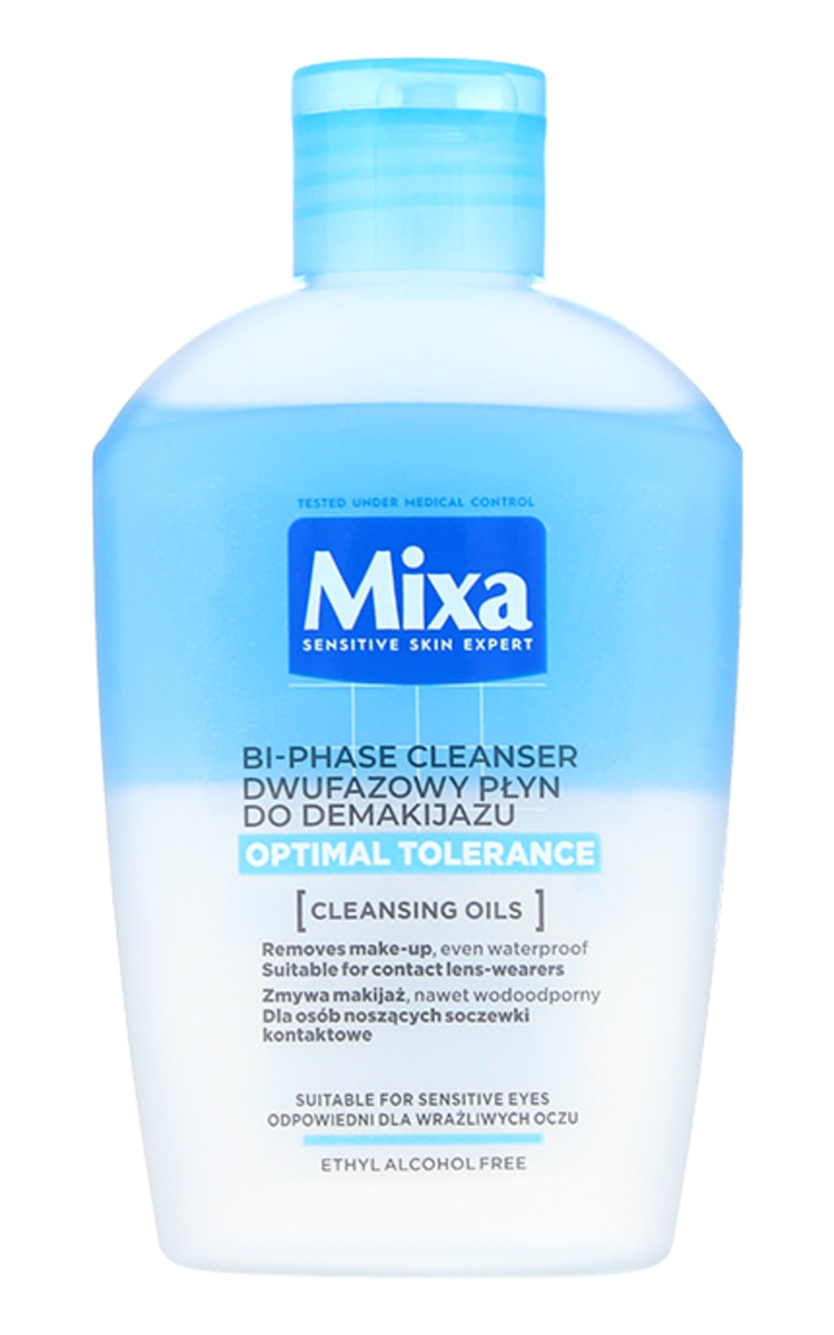 125 ml MIXA  MIXA Optimal Tolerance divfāžu kosmētikas noņēmējs, 125ml  MIXA Optimal Tolerance divfāžu kosmētikas noņēmējs, 125ml