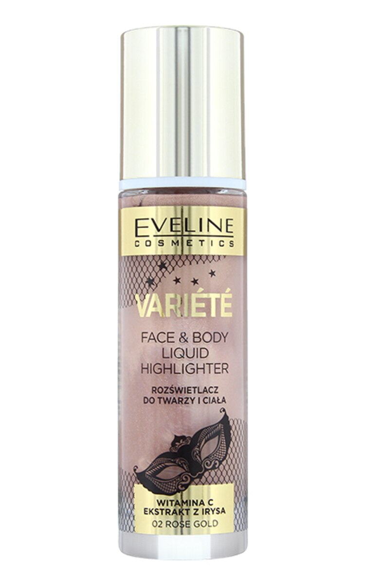 EVELINE EVELINE Variete Face&Body Liquid Highlighter жидкий хайлайтер, 02, 30мл Rose Gold