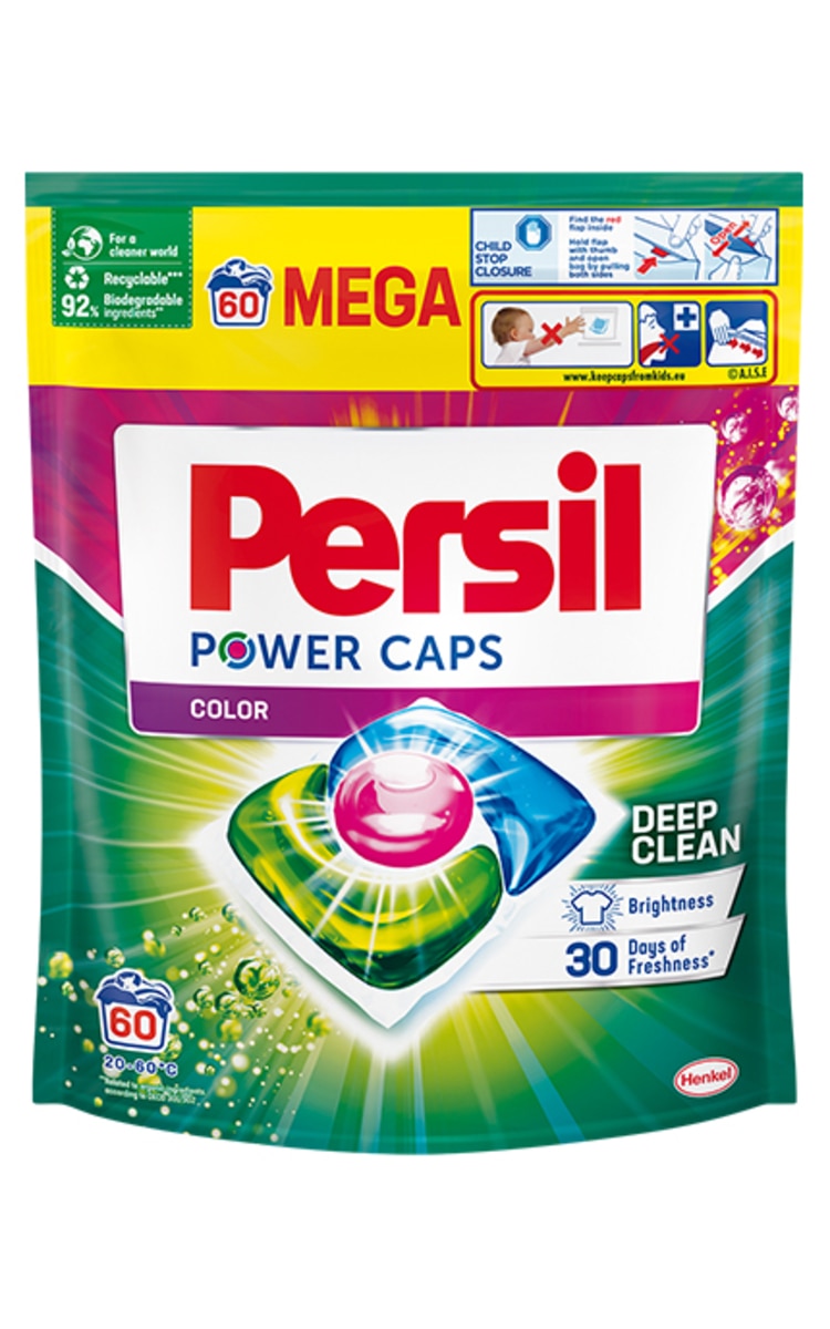 PERSIL PERSIL Power Caps Color kapsulas veļas mazgāšanai, 60gab. 60 gab.