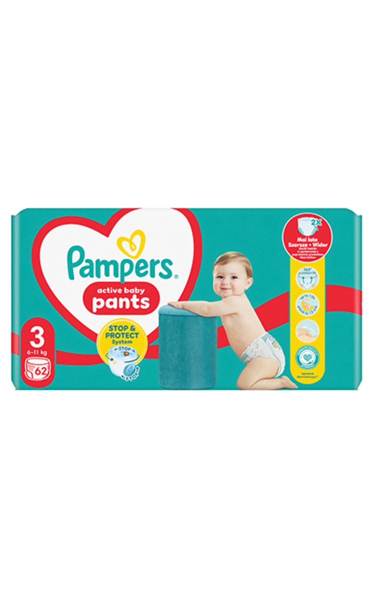 PAMPERS PAMPERS Midi3 biksītes, 6-11kg, 56gab. 60 gab.