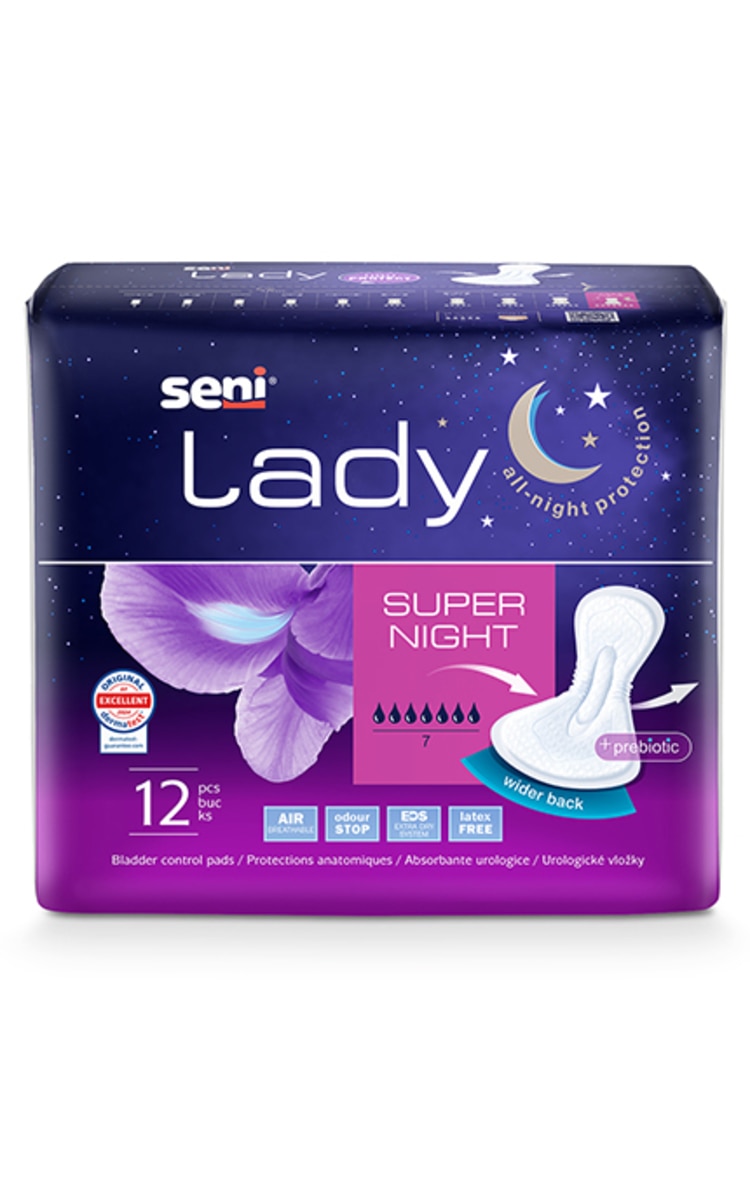 SENI SENI Lady Super Night uroloģiskie ieliktņi, 12gab. (7piles)