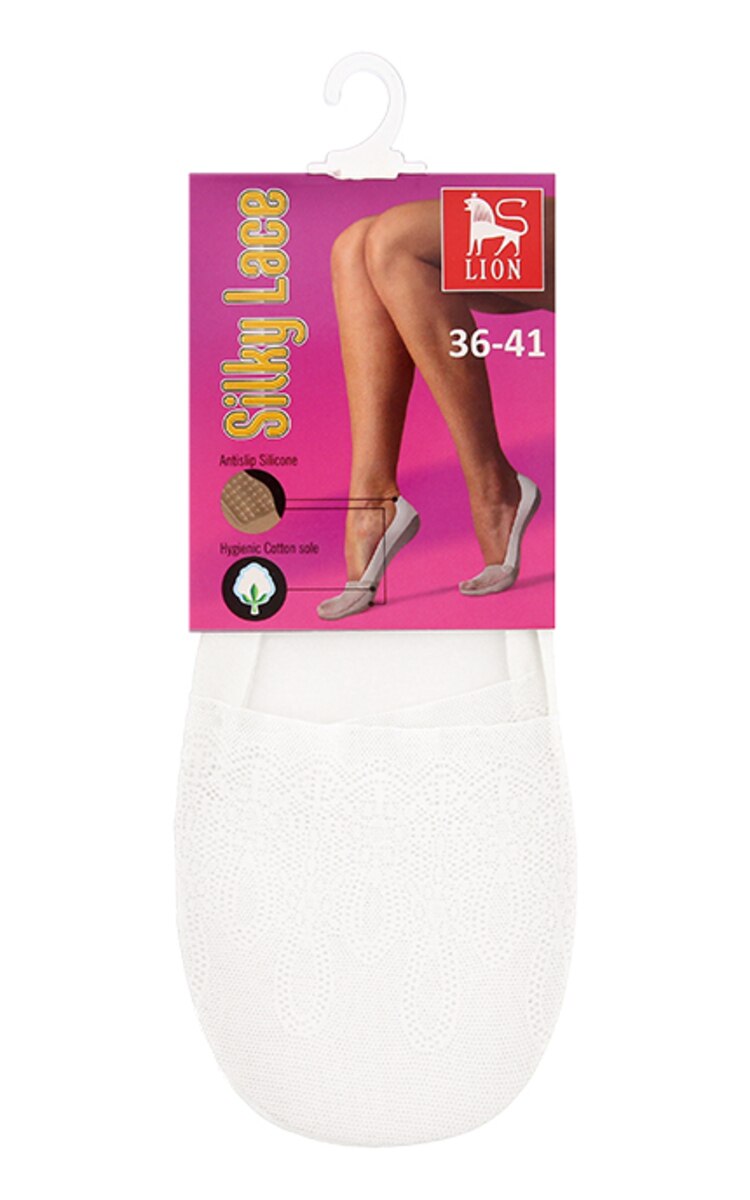 LION LION Silky Lace женские следки 1138, White Белые