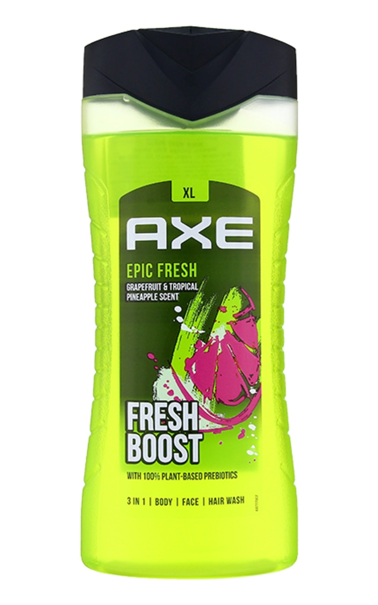 AXE Epic Fresh 3in1 dušas želeja ķermenim, sejai un matiem XL, 400ml