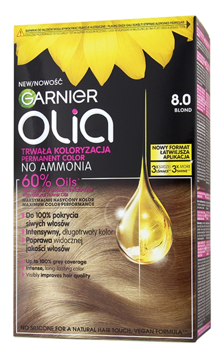 GARNIER OLIA GARNIER OLIA Стойкая краска для волос, 8.0 Blond 1 шт