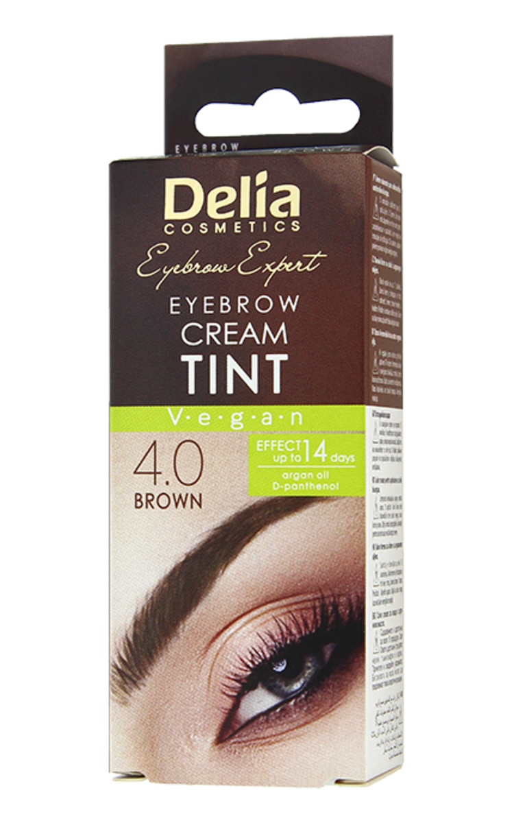 DELIA Eyebrow Expert krēmkrāsa uzacīm, 4.0 Brown, 15ml