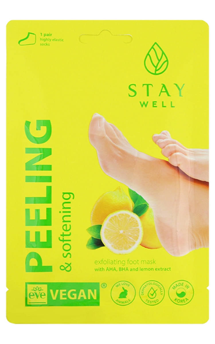 STAY WELL STAY WELL Peeling&Softening Lemon noloboša pēdu maska, 1pāris 1 gab.