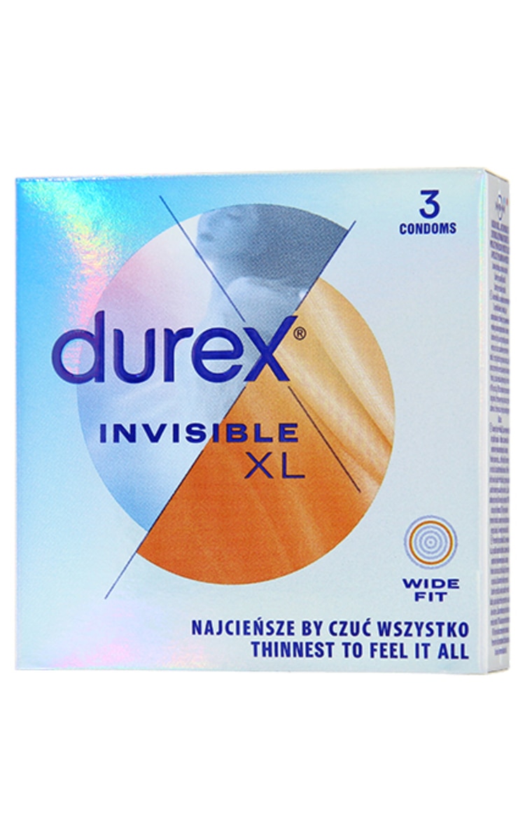 DUREX DUREX Invisible XL prezervatīvi, 3gab. 3 gab.