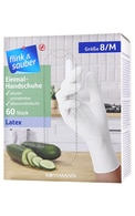 FLINK&SAUBER Latex vienreizlietojamie cimdi, M izmērs, 60gab.