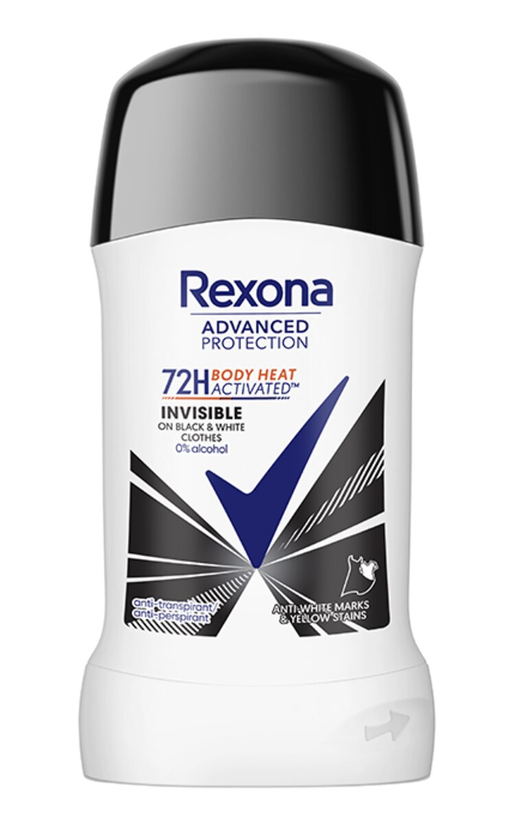 REXONA REXONA Invisible on Black+White Clothes antiperspirants-zīmulis, 40ml 50 ml