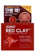 MISSHA Amazon Red Clay™  nomierinoša maska porām, 110ml