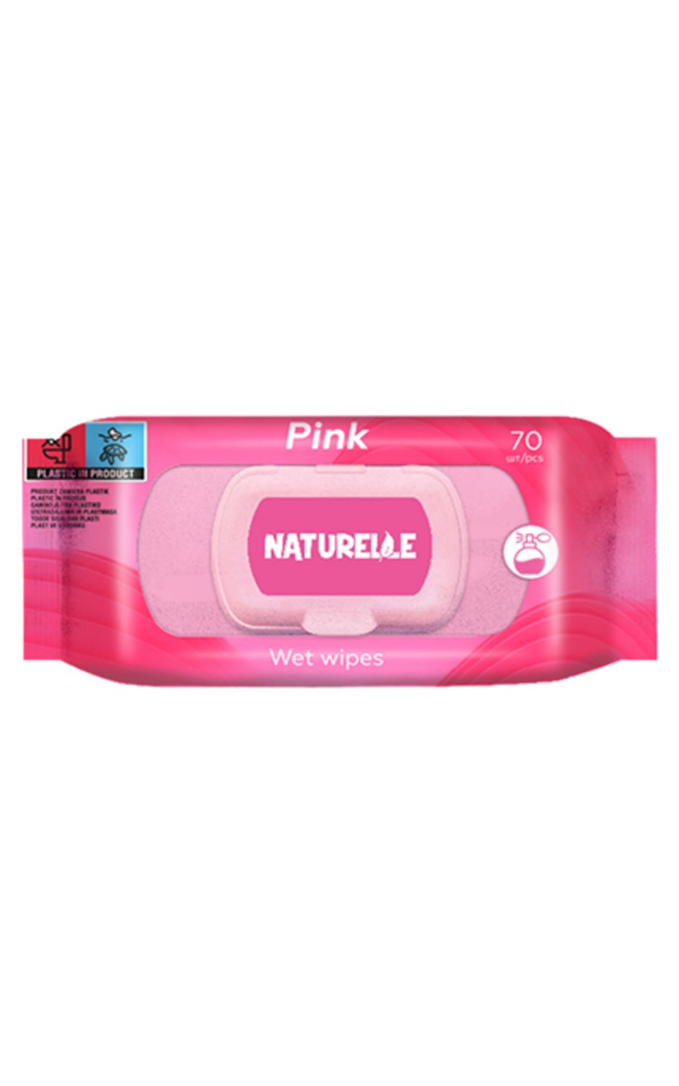 NATURELLE NATURELLE Универсальные, ароматизированные, влажные салфетки розового цвета, 70шт.