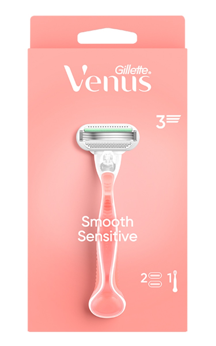 GILLETTE GILLETTE Venus Smooth Sensitive женский бритвенный станок, + 2 кассеты 2 шт