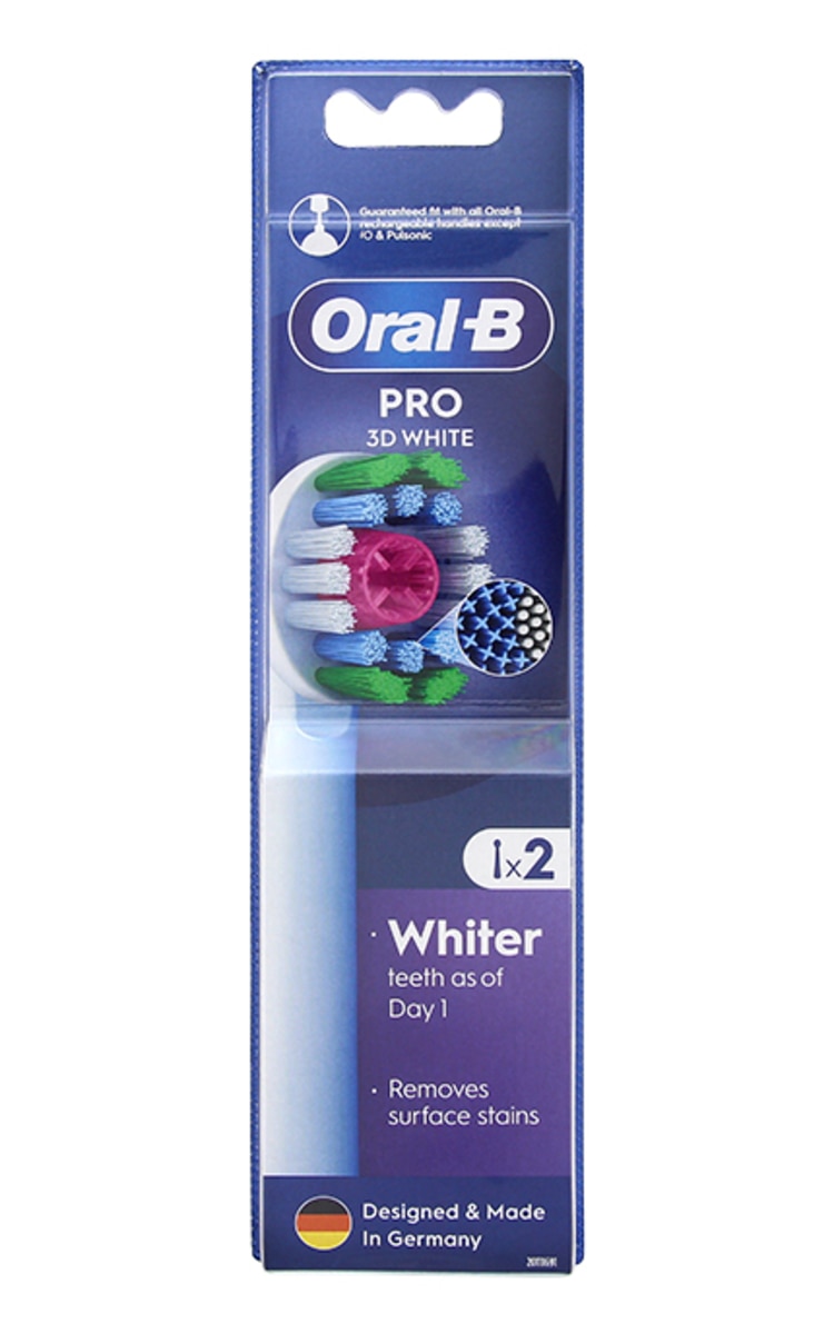 ORAL B ORAL-B PRO 3D White elektriskās zobu birstes rezerves uzgaļi, 2gab. 2 gab.