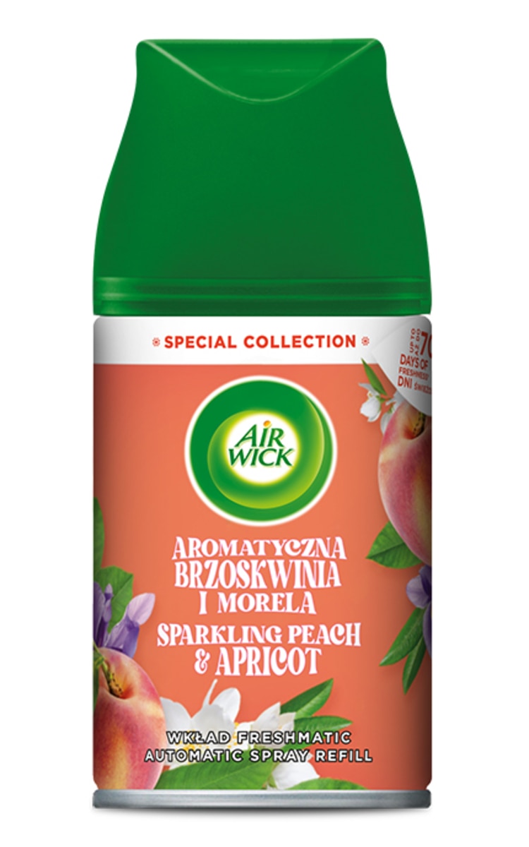 AIR WICK AIR WICK Freshmatic Sparkling Peach&Apricot automātiskā gaisa atsvaidzinātāja rezerve, 250ml 250 ml