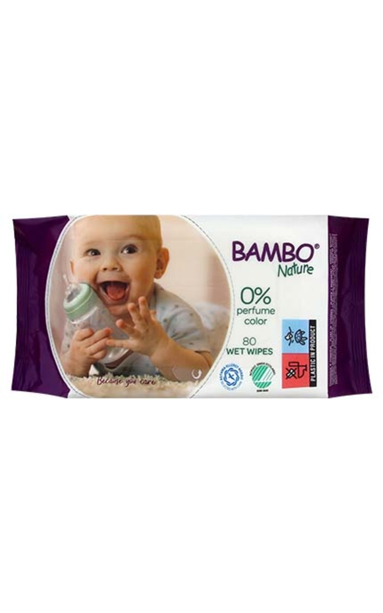 ПОДАРОК ПОДАРОК! Влажные салфетки BAMBO Nature, 80шт. 80 шт