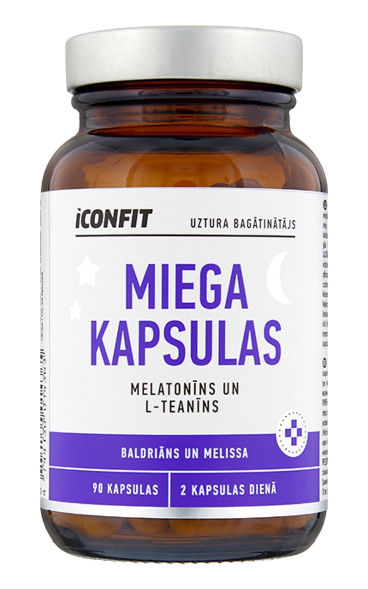 ICONFIT ICONFIT Miega kapsulas (melatonīns un L-teanīns), N90, 90 kapsulas