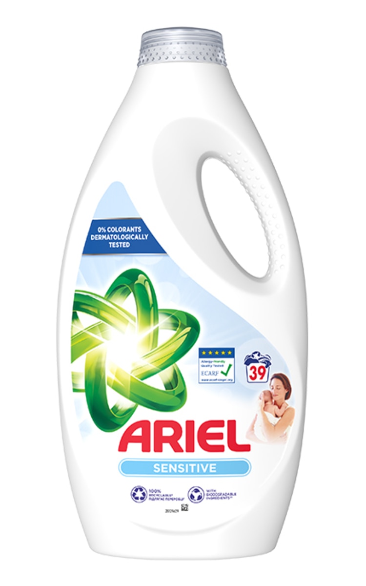 ARIEL ARIEL Sensitive Skin Clean&Fresh līdzeklis veļas mazgāšanai, 1950ml 1950 ml