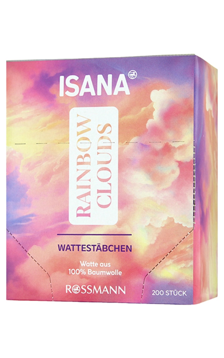 ISANA ISANA Rainbow Clouds krāsainie vates kociņi, 200gab. 200 gab.