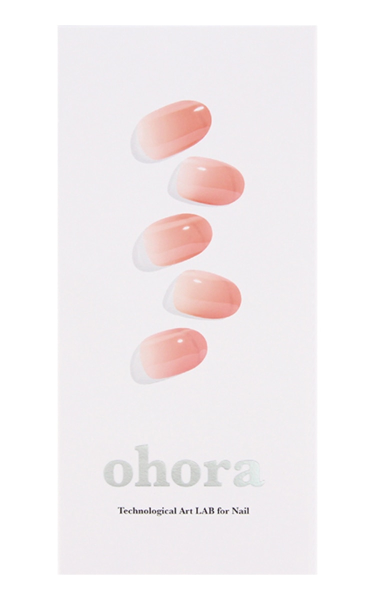 OHORA OHORA Manikīra gela uzlīmju komplekts Semi Cured Gel Nail Strips (N Peach Latte), 30 uzlīmes