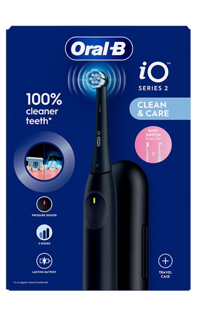 ORAL B ORAL-B iO2, Night Black elektriskā zobu birste + ceļojumu futrālis, 1 gab.
