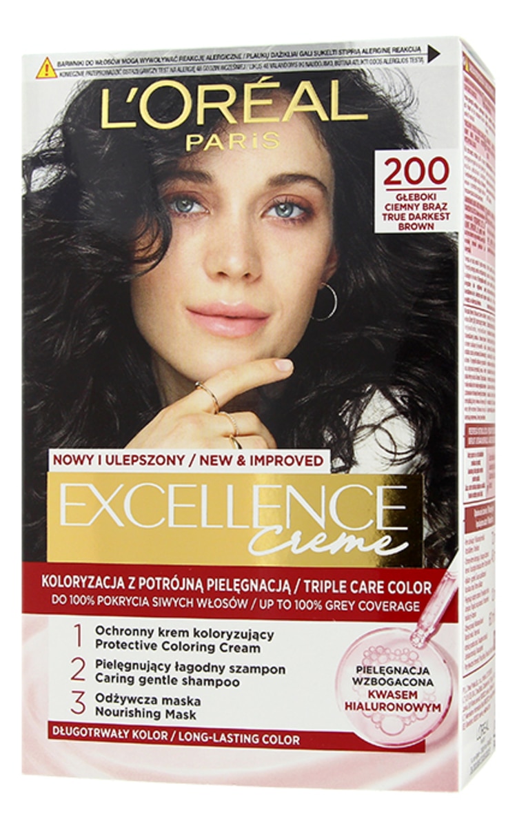 LOREAL EXCELLENCE EXCELLENCE Creme краска для волос 200 True Darkest Brown 1 шт