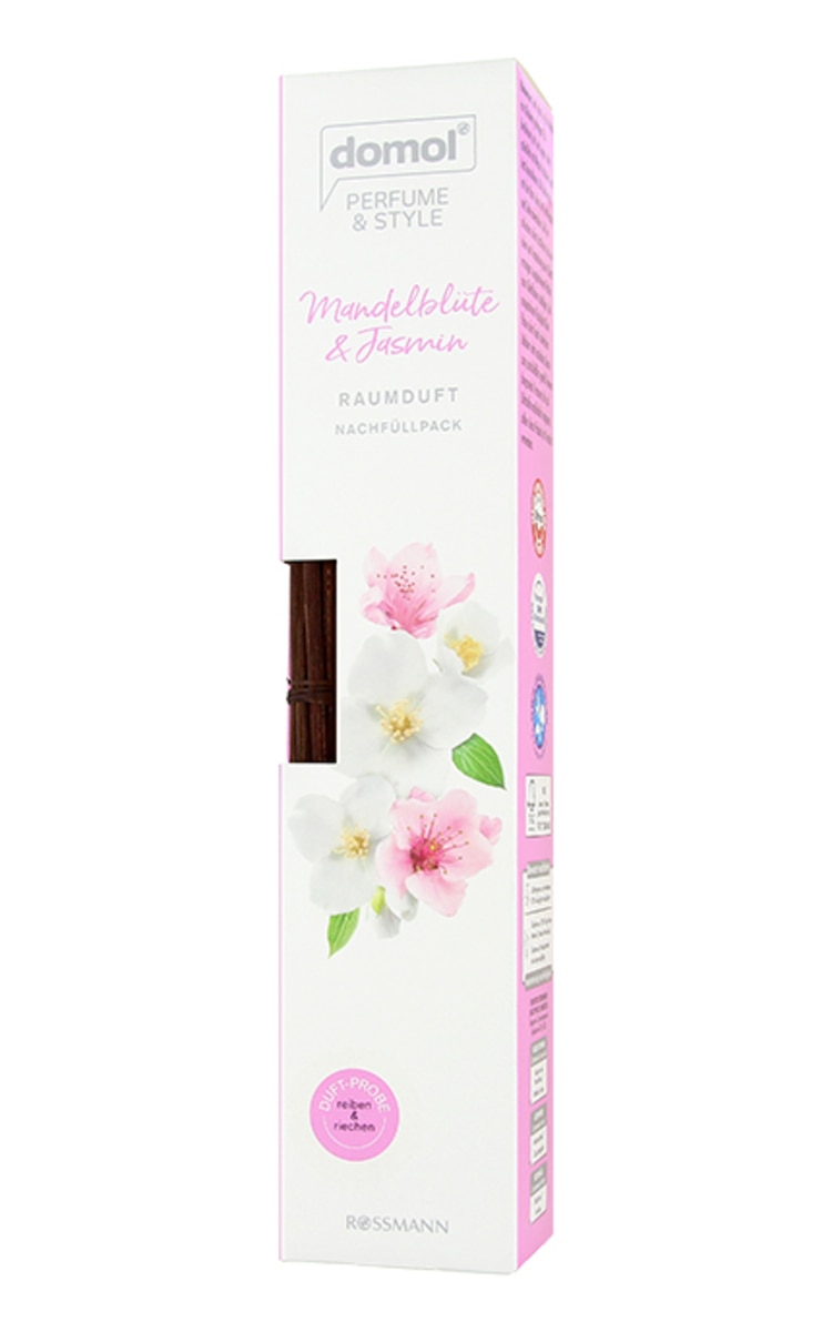 DOMOL DOMOL Mandelblüte&Jasmin aromātiskie kociņi, rezerves uzpilde, 90ml
