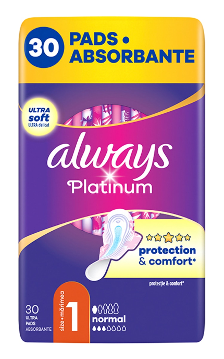 ALWAYS ALWAYS Ultra Platinum Normal Quattro гигиенические прокладки, 30шт. 30 шт