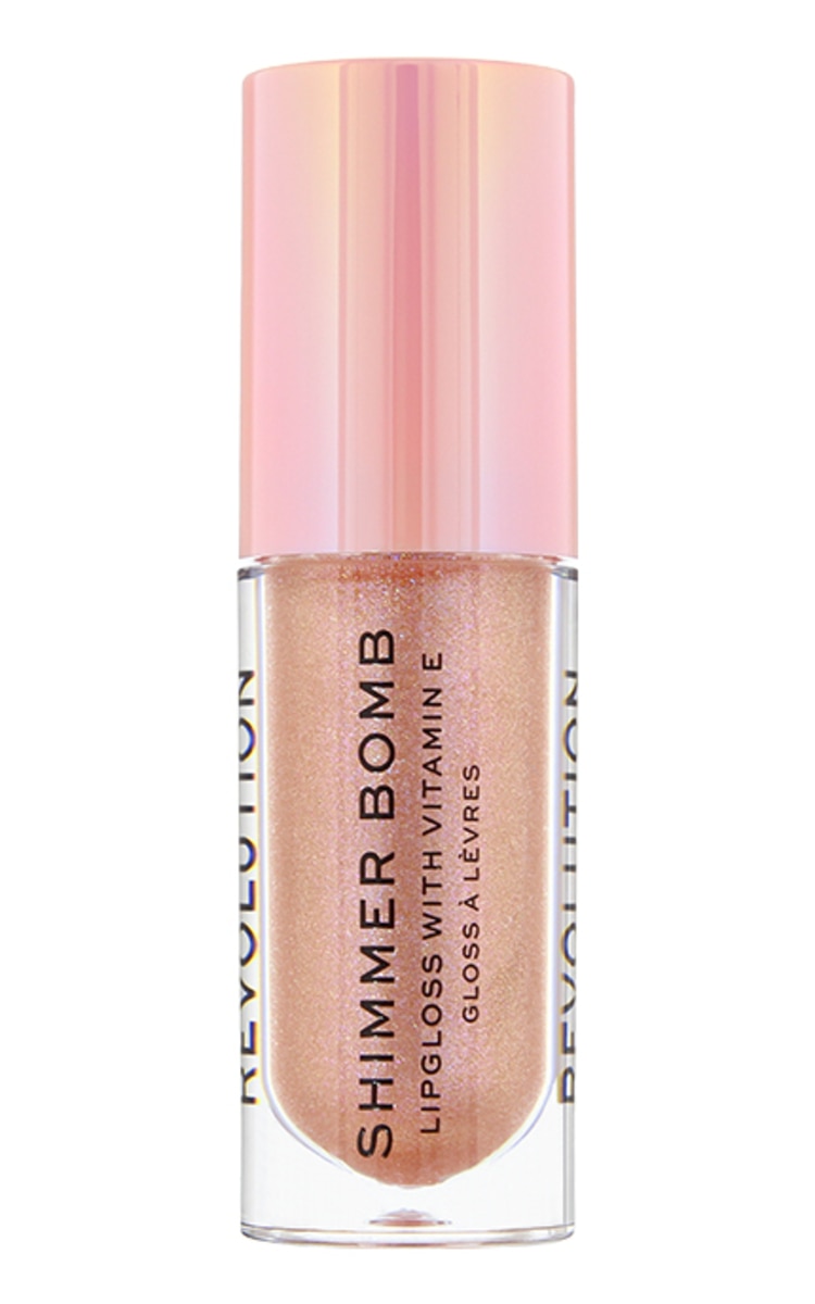 MAKE UP REVOLUTION MAKEUP REVOLUTION Shimmer Bomb lūpu spīdums, Glimmer Nude, 4.5ml Glimmer Nude