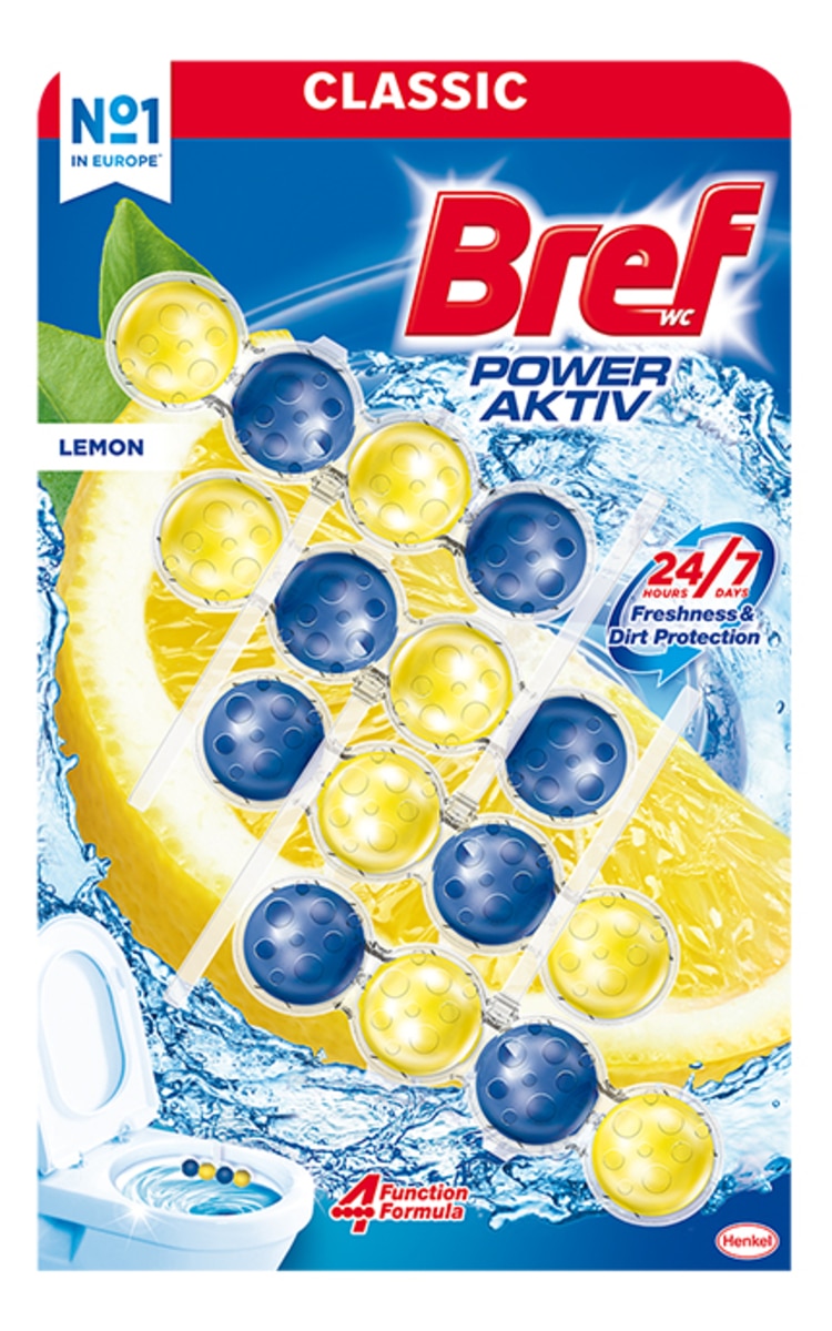 BREF BREF Power Aktiv Lemon tualetes bloks, 4x50g 200 g