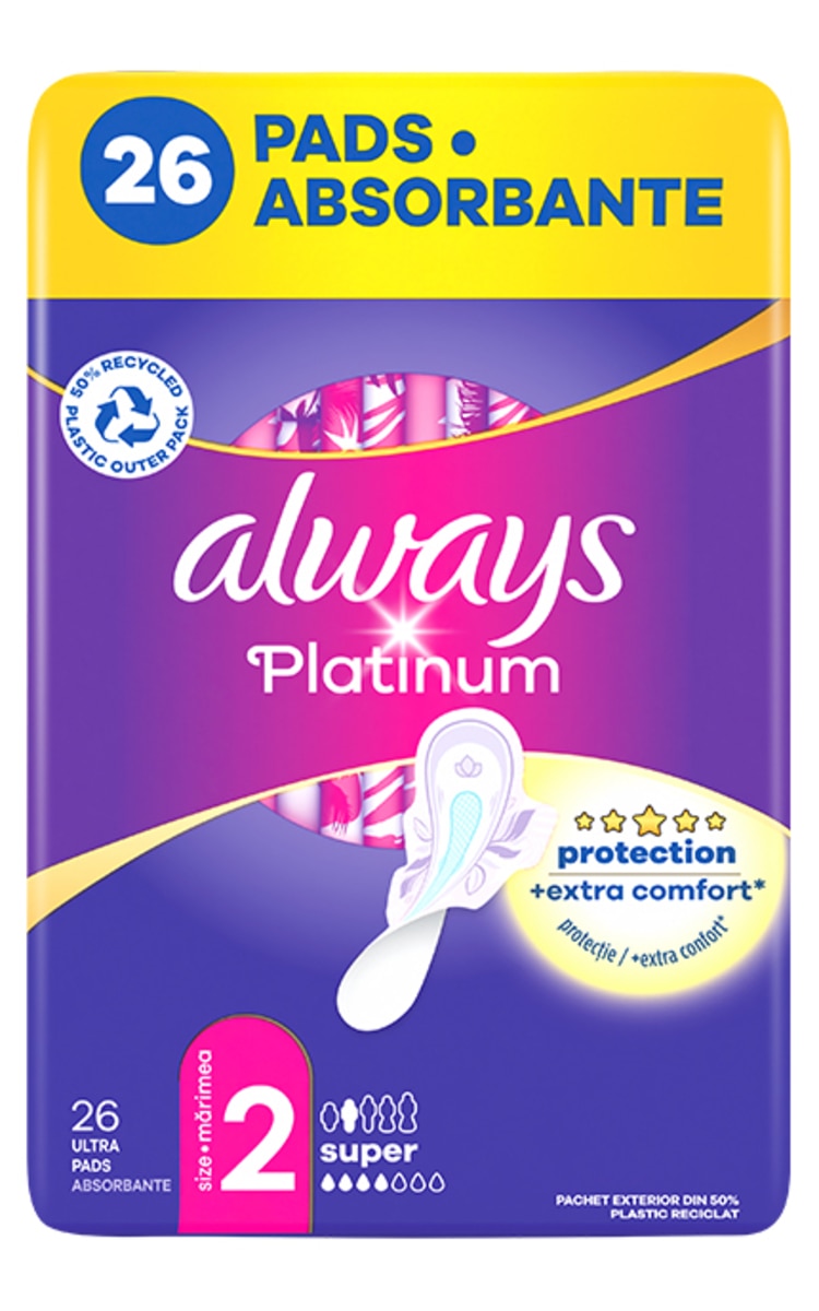 ALWAYS ALWAYS Ultra Platinum Super Quattro higiēniskās paketes, 26gab. 26 gab.