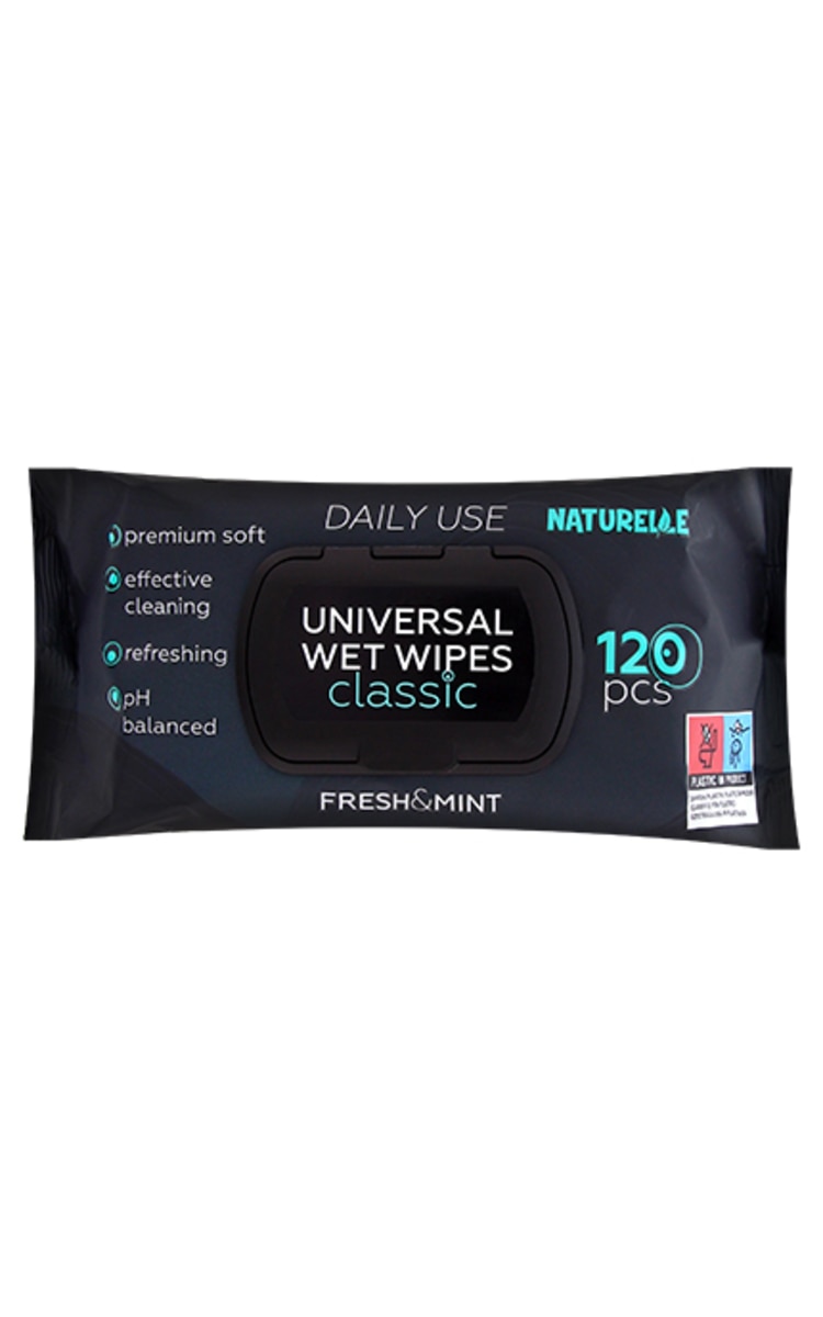 NATURELLE Fresh&Mint Black влажные салфетки, 120шт.