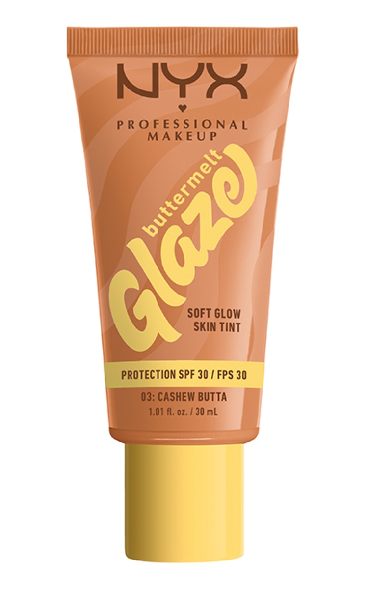 NYX PROFESSIONAL MAKEUP NYX PROFESSIONAL MAKEUP Buttermelt Glaze Soft Glow Skin Tint SPF/FPS 30 tonālais fluīds, 03 Cashew Butta, 30ml Cashew Butta