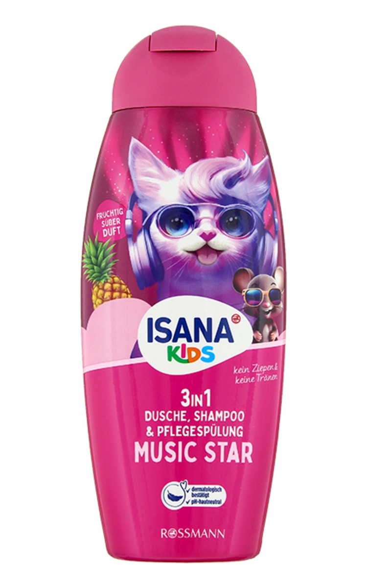 ISANA KIDS ISANA KIDS Music Star 3in1 šampūns, dušas želeja un kopjošs kondicionieris, 300ml 300 ml