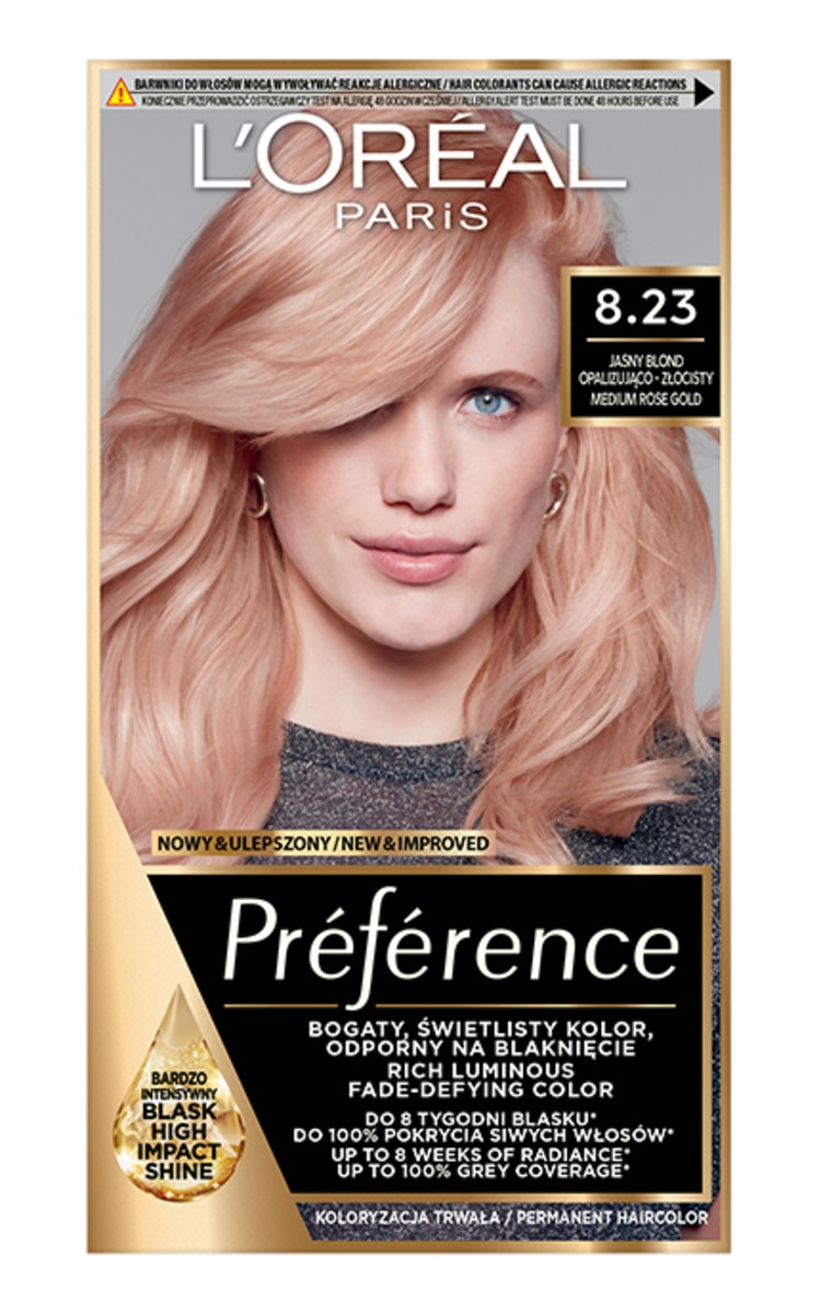 PREFERENCE PREFERENCE Краска для волос, 8.23 Medium Rose Gold 1 шт