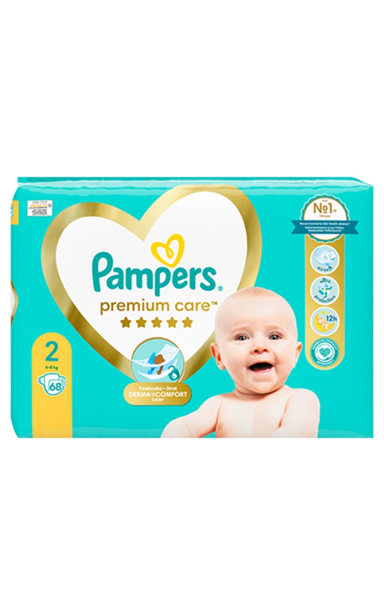 PAMPERS PAMPERS Premium Care New S2 подгузники, 4-8кг, 68шт. 68 шт