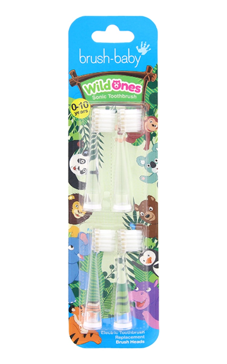 BRUSH BABY BRUSH-BABY WildOnes сменные насадки для электрической зубной щетки, 4шт.