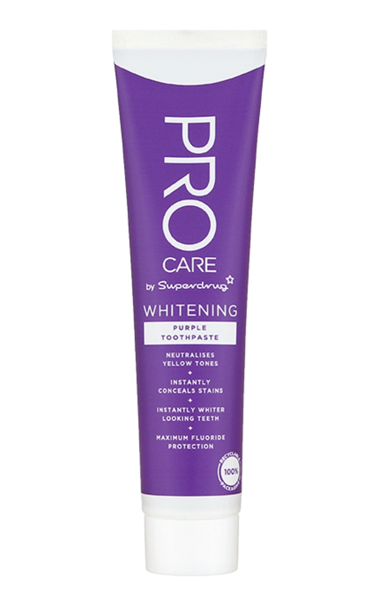 SUPERDRUG SUPERDRUG Pro Care Whitening Purple zobu pasta, 75ml 75 ml