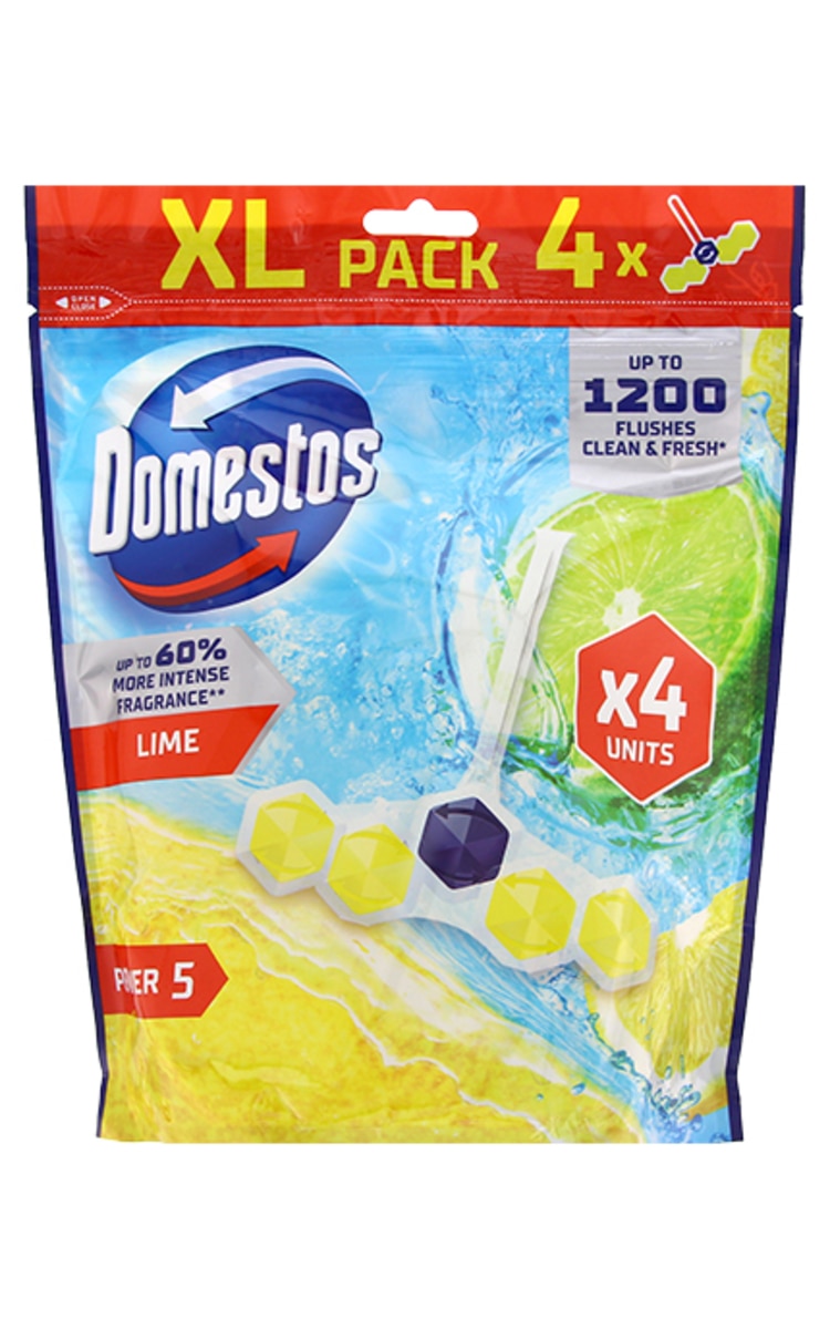 DOMESTOS DOMESTOS Power5 Lime tualetes bloks, 4x50g