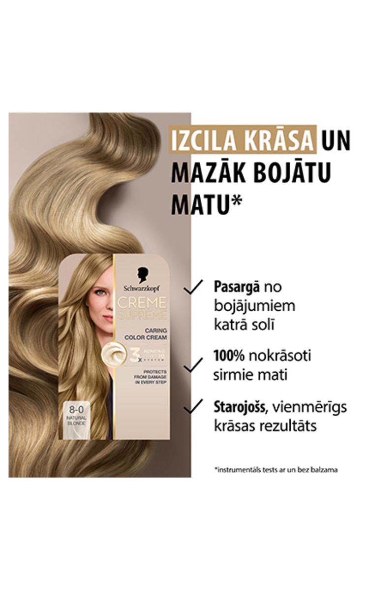 CRÈME SUPREME краска для волос, 8-0 Natural Light Blonde
